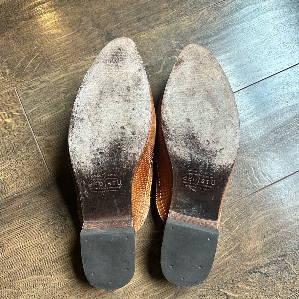 BED|STU Cognac Leather Slip-On Mules - Picture 3 of 4